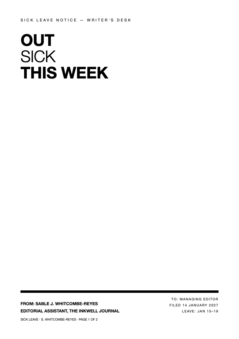 Typographic only sick leave